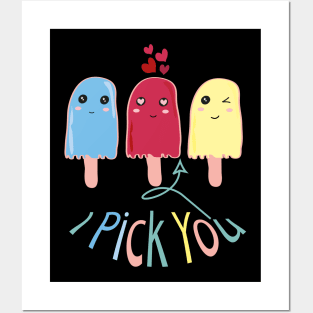 Raspberry sorbet I Pick You Raspberry Sorbet Cute Design Posters and Art